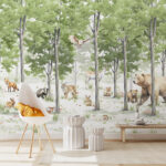 Fotomurales Grupo de animales en un bosque
