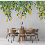 Fotomurales Limones colgando de ramas frondosas