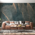 Fotomurales Ondas abstractas danzan en la oscuridad