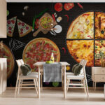 Fotomurales Deliciosa variedad de porciones de pizza