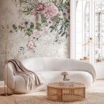 Fotomurales Estampado floral en tonos pastel, diseño elegante