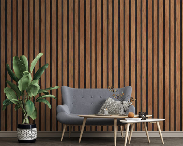 Lama de madera con rayas negras Fotomurales Lama de madera con rayas negras