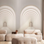 Fotomurales Pasillo blanco con columnas