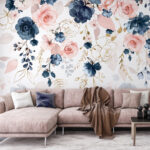 Fotomurales Elegancia floral con suaves tonos pastel.
