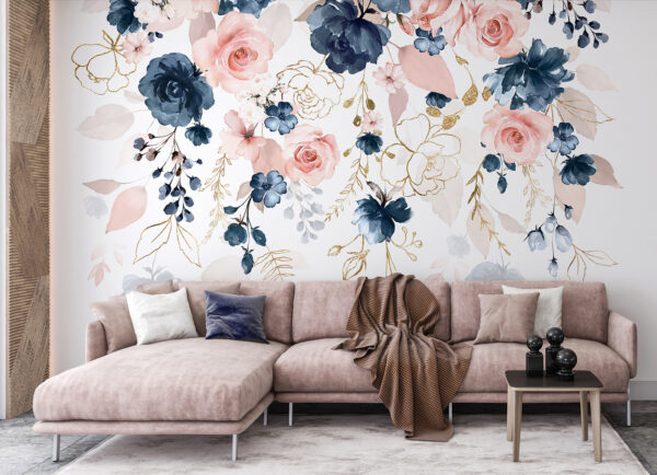 Elegancia floral con suaves tonos pastel Fotomurales Elegancia floral con suaves tonos pastel