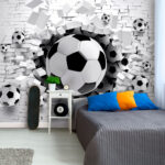 Fotomurales Balón de fútbol blanco y negro