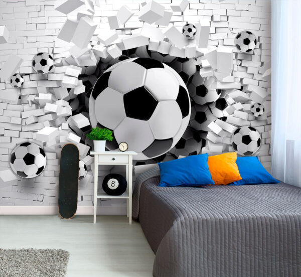 Balón de fútbol blanco y negro Fotomurales Balón de fútbol blanco y negro