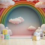 Fotomurales Globos de colores y nubes esponjosas