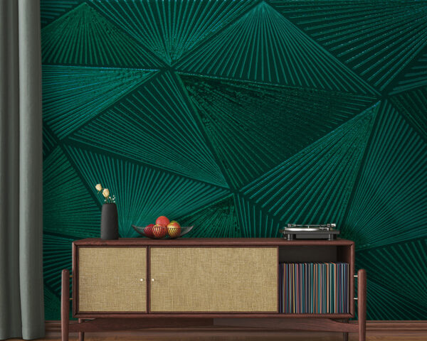 Mosaico verde con motivos geométricos Fotomurales Mosaico verde con motivos geométricos