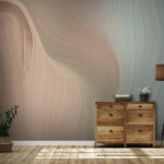 Fotomurales Diseño abstracto de ondas en tonos pastel