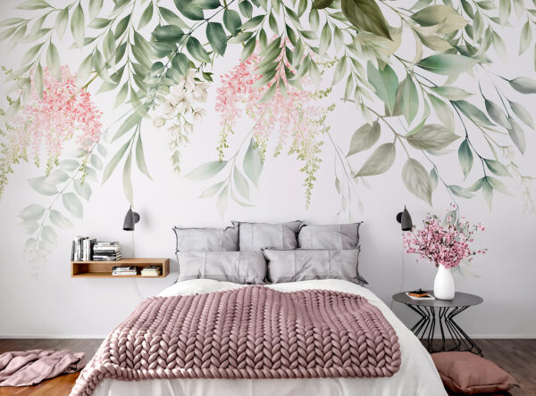 Elegante diseño floral con tonos pastel Fotomurales Elegante diseño floral con tonos pastel