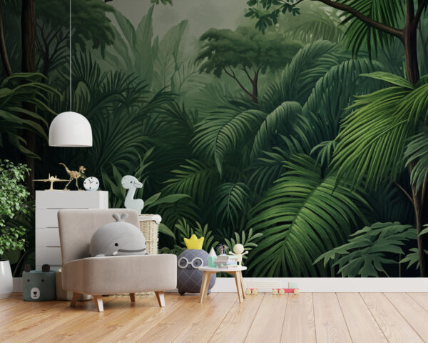 Exuberante selva tropical de denso follaje Fotomurales Exuberante selva tropical de denso follaje