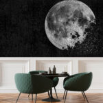 Fotomurales Luna disolviéndose en la noche estrellada.