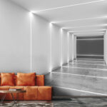 Fotomurales Pasillo blanco con luces brillantes