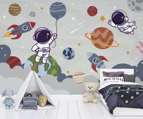 Dibujo animado de un planeta Fotomurales Dibujo animado de un planeta