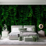 Fotomurales Fondo de pared de follaje verde vibrante.