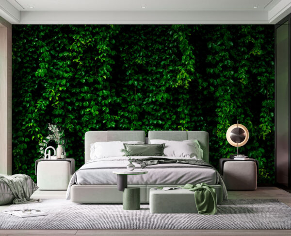 Fondo de pared de follaje verde vibrante Fotomurales Fondo de pared de follaje verde vibrante