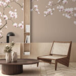 Fotomurales Ramas de magnolia en flor en tonos pastel