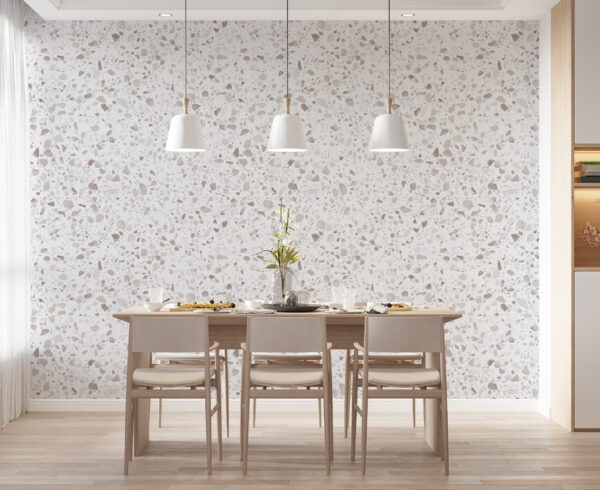 Moteado blanco con textura de terrazo Fotomurales Moteado blanco con textura de terrazo
