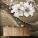 Fotomurales Flores elegantes con acentos sutiles.