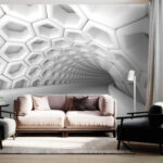 Fotomurales Túnel blanco con hexágonos