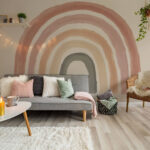 Fotomurales Pared blanca con pintura rosa
