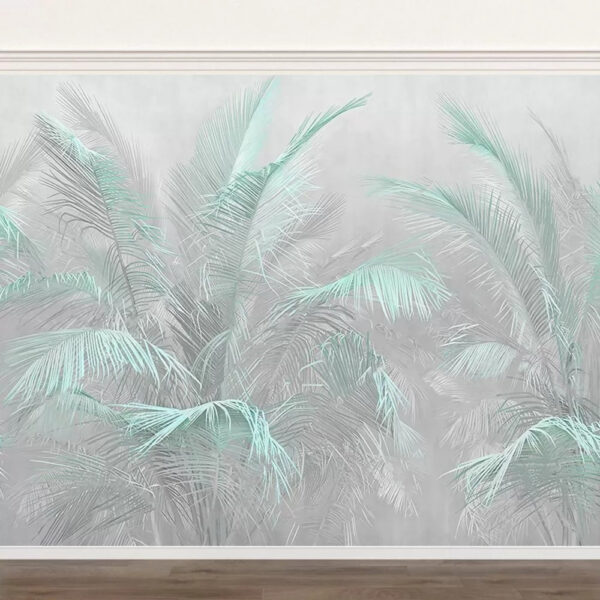 Hojas de palmera color pastel en suave niebla Fotomurales Hojas de palmera color pastel en suave niebla