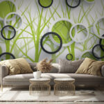 Fotomurales Papel pintado con círculos y árboles