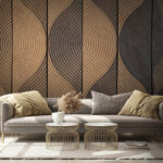 Fotomurales Paneles de madera con motivos ondulados