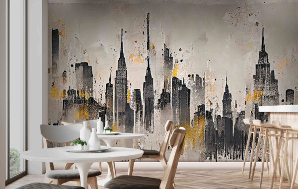 Pintura de una ciudad Fotomurales Pintura de una ciudad
