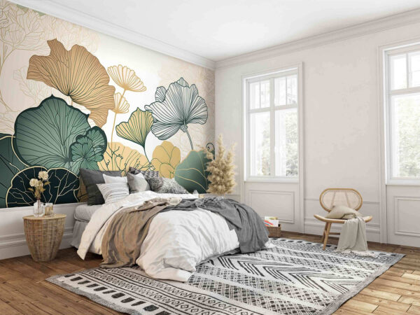 Elegantes hojas de diseño artístico Fotomurales Elegantes hojas de diseño artístico