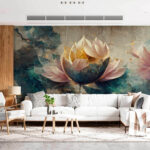 Fotomurales Arte floral con pétalos en capas.