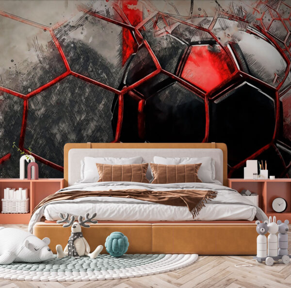 Hexágonos rojos sobre una superficie blanca Fotomurales Hexágonos rojos sobre una superficie blanca