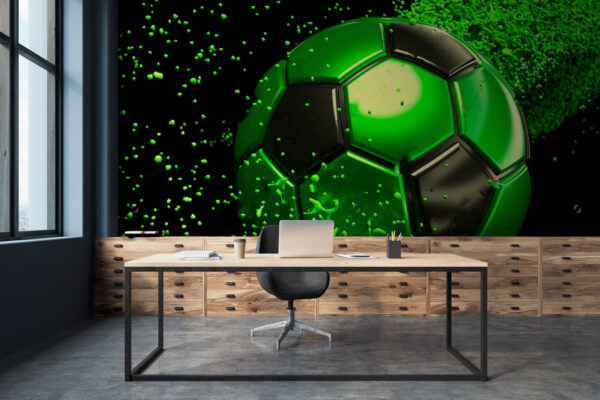 Hexágono verde y negro con pequeños puntos Fotomurales Hexágono verde y negro con pequeños puntos