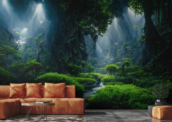 Río que atraviesa un bosque Fotomurales Río que atraviesa un bosque
