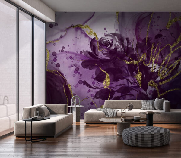 Elegante diseño abstracto floral morado Fotomurales Elegante diseño abstracto floral morado