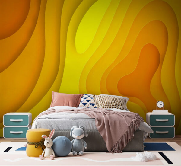 Recortes de papel amarillo y naranja Fotomurales Recortes de papel amarillo y naranja