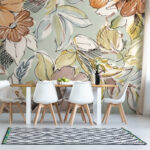 Fotomurales Motivo floral vintage con tonos pastel.