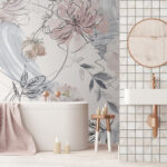 Fotomurales Delicado esbozo floral con toques de acuarela