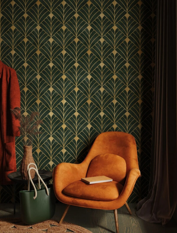 Elegante diseño geométrico de hojas Fotomurales Elegante diseño geométrico de hojas