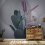 Fotomurales Hojas tropicales con tonos pastel.