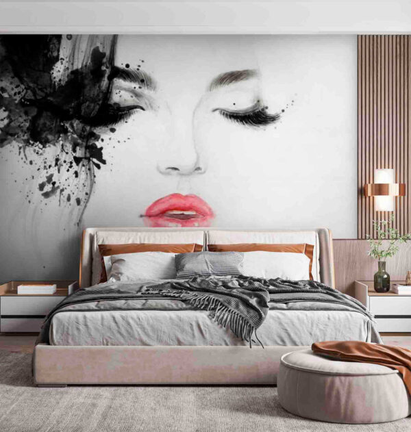 Retrato artístico con labios atrevidos Fotomurales Retrato artístico con labios atrevidos
