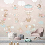 Fotomurales Mural de animales y globos