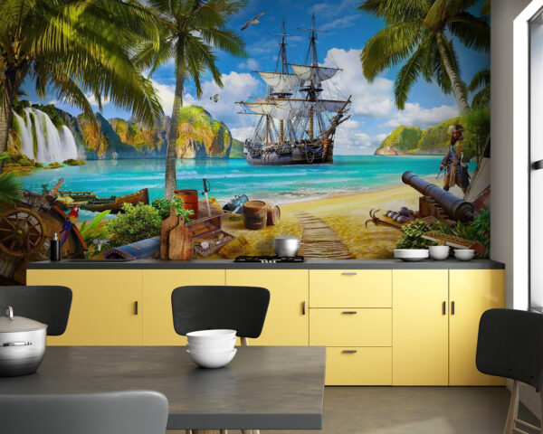 Fotomurales Persona de pie junto a un cañón