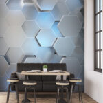 Fotomurales Diseño metálico hexagonal moderno