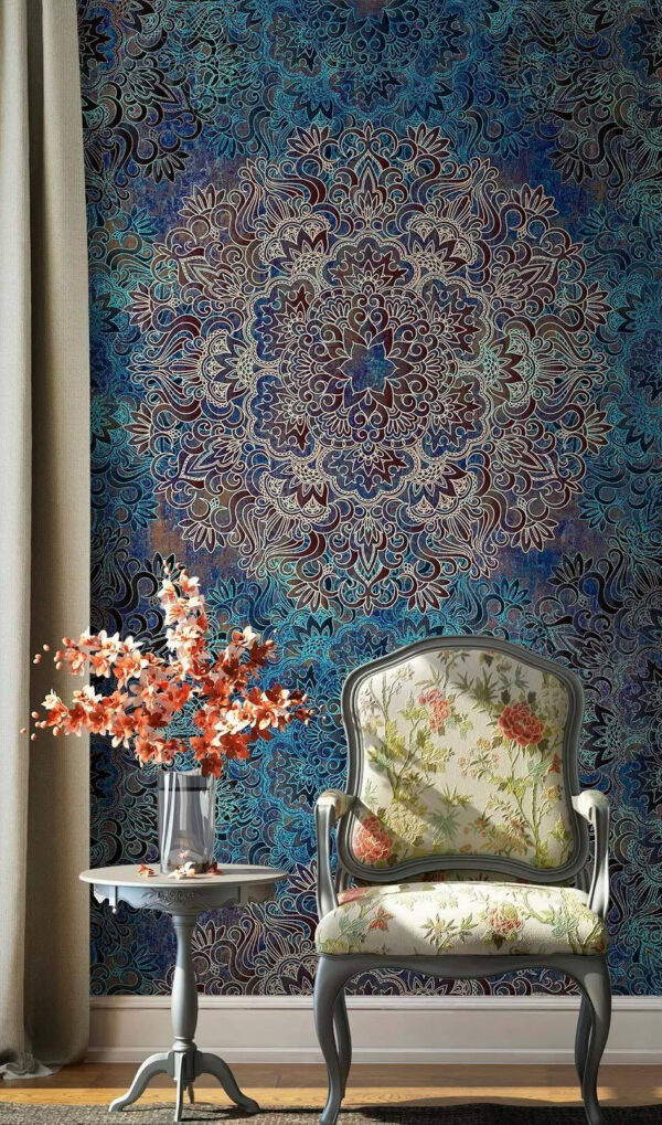 Estampado azul y blanco Fotomurales Estampado azul y blanco