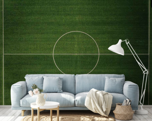 Campo de fútbol con un círculo blanco Fotomurales Campo de fútbol con un círculo blanco