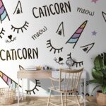 Fotomurales Patrón de un unicornio con ojos y orejas
