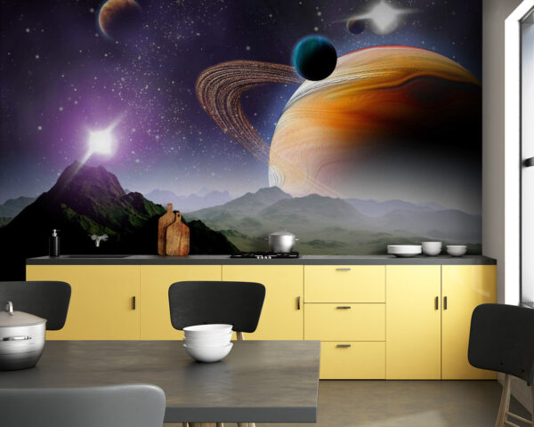 Planetas y estrellas en el espacio Fotomurales Planetas y estrellas en el espacio