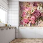 Fotomurales Ramo de rosas rosas y blancas